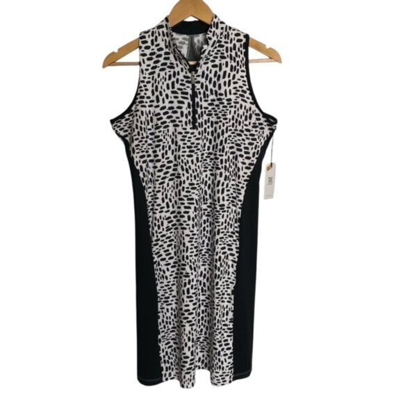 NWT Tail White Label Directional Geo Mini Mock Racerback Dress Small - Picture 2 of 7